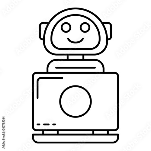Internet bot icon. Outline internet bot vector icon for web design isolated on white background