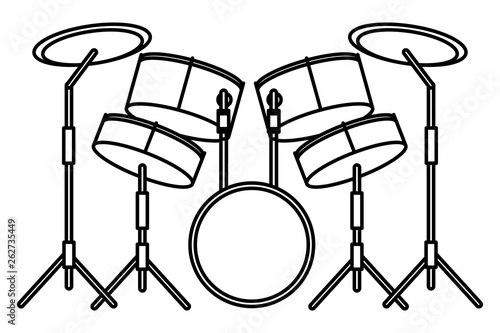 drums icon cartoon black and white
