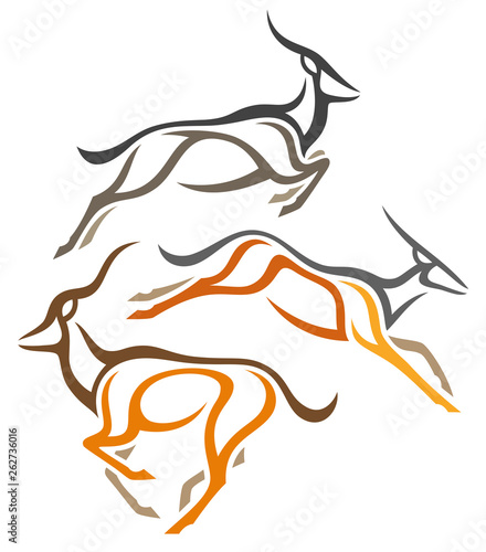 Stylized Antelopes - Nyala, Eland and Kudu photo
