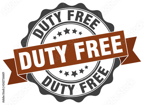 duty free stamp. sign. seal
