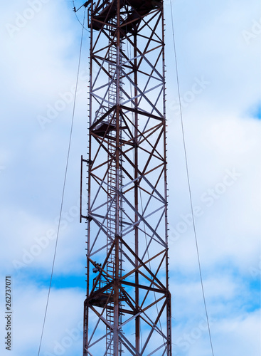 Vertical cellular towers with antennas background