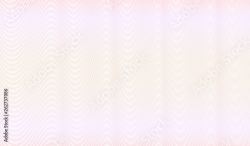 Orange, violet gradient guilloche. Squiggle lines. Waving subtle curves. Vector abstract striped background. Pattern template for watermark, money, banknote, diploma, certificate. EPS10 illustration photo
