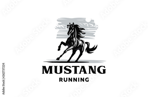 Horse galloping. Vector illustration.