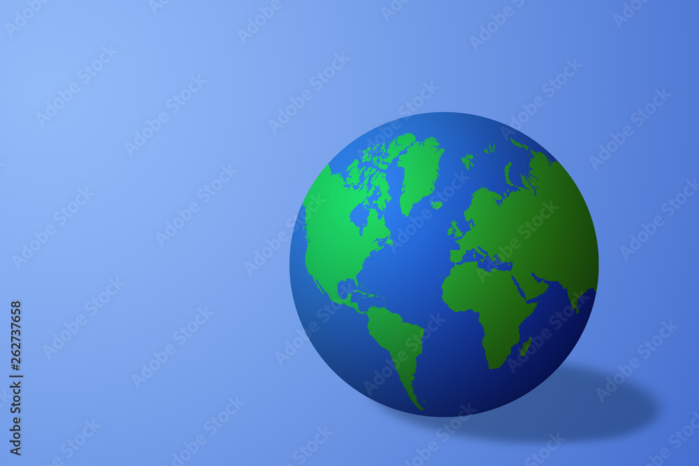 Earth globes on blue background