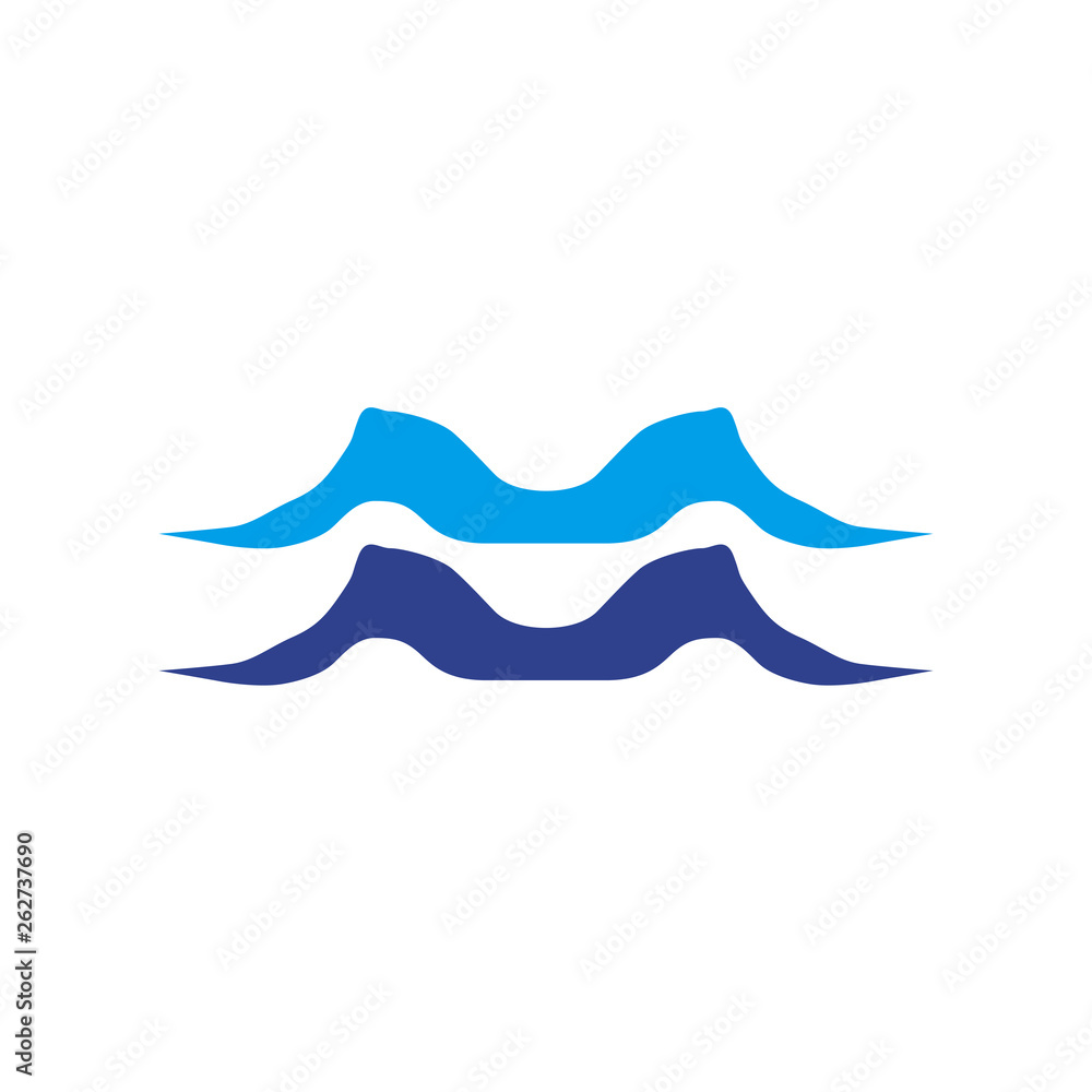 Naklejka premium Wave icon logo design vector template