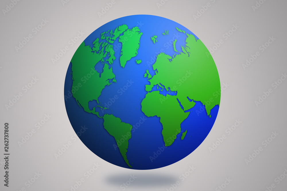 Earth globes isolated on brown background