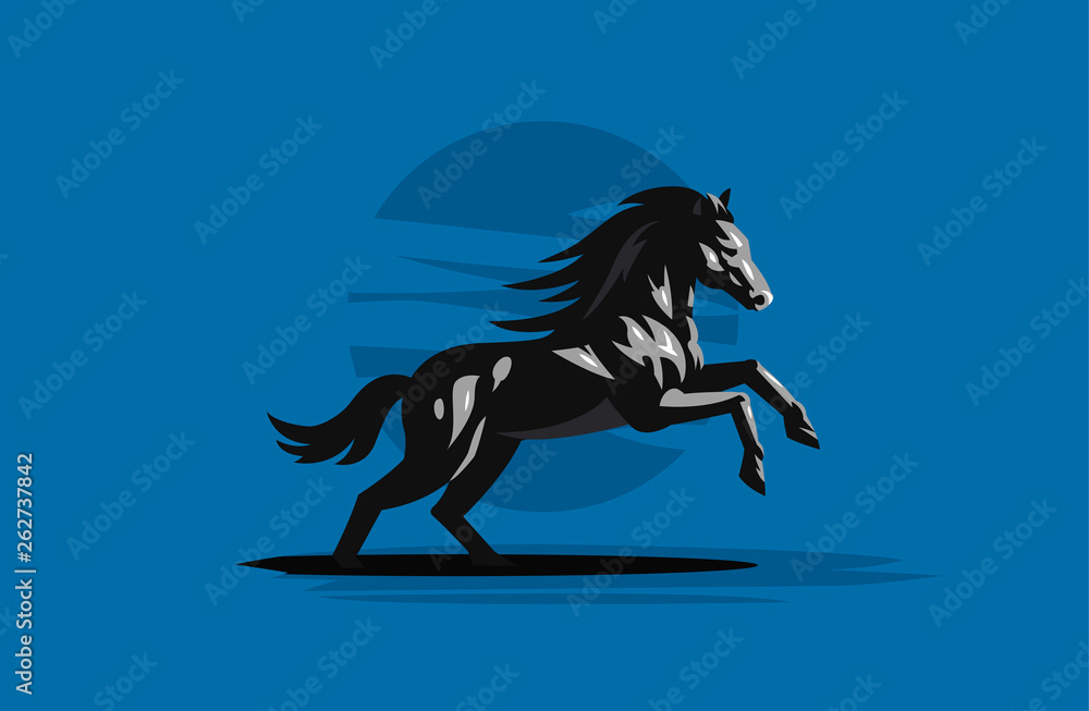 Horse galloping. Vector illustration. Horse galloping. Vector illustration.