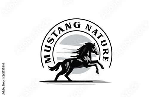 Horse galloping. Vector illustration.