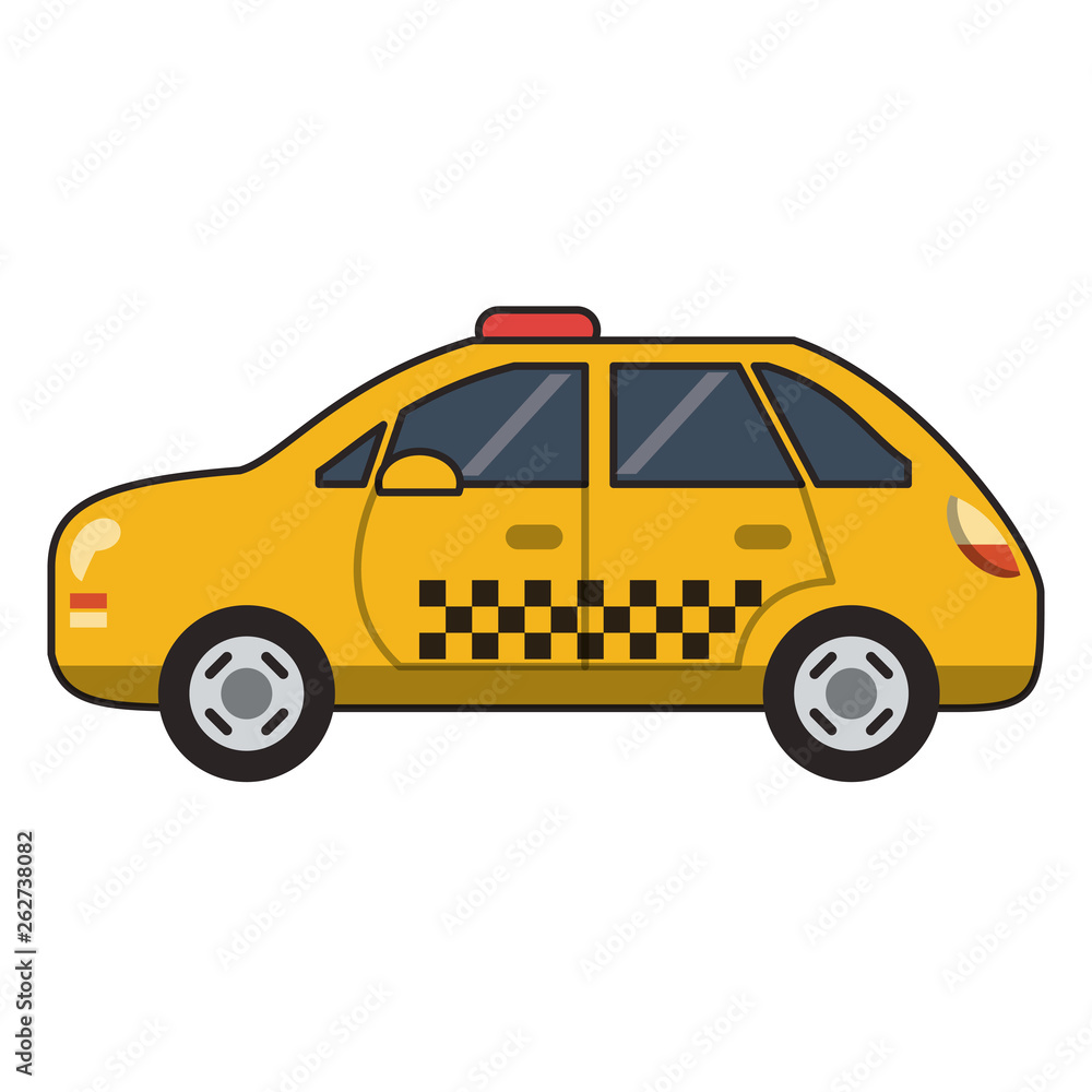 Taxi cab vehicle isolated