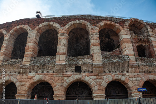 Verona  Italy     March 2019. Arena di Verona an Ancient roman amphitheatre in Verona  Italy named as UNESCO World Heritage Site and popular touristic place