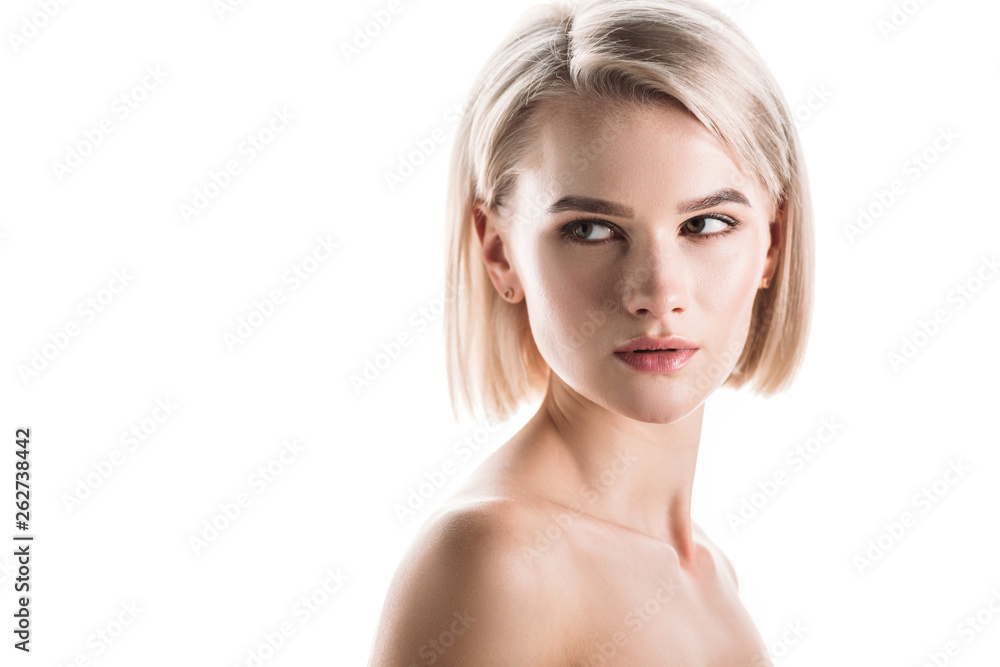 attractive, blonde confident woman looking away isolated on white attractive, blonde confident woman looking away isolated on white