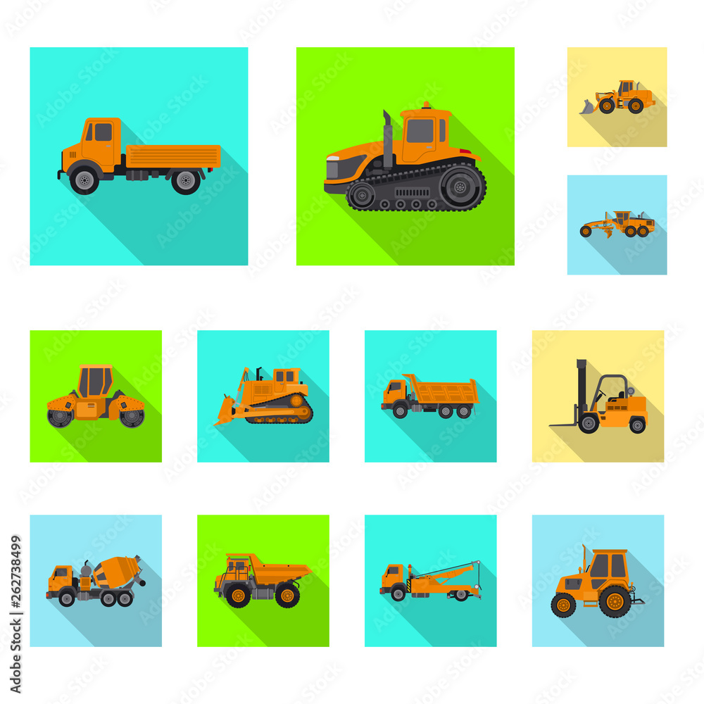 Naklejka premium Isolated object of build and construction logo. Collection of build and machinery stock symbol for web.