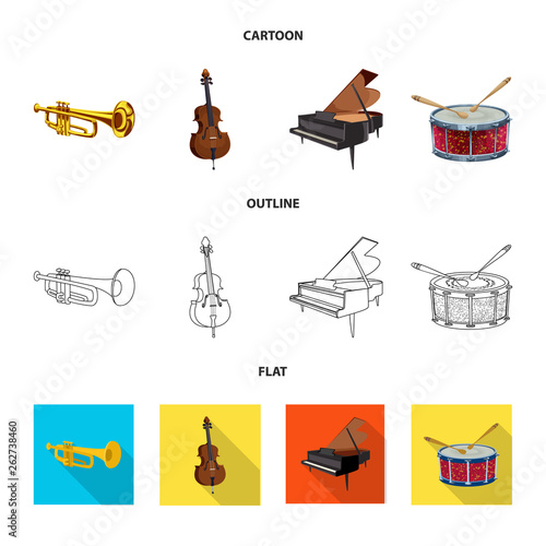 Isolated object of music and tune icon. Collection of music and tool stock vector illustration.