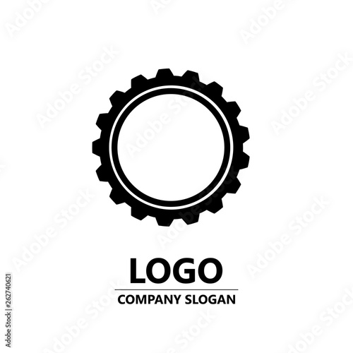 Cogwheel logo design. Gear wheel vector icon. Logotype, vector