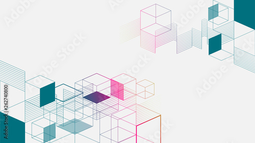 Colorful isometric geometric abstract background