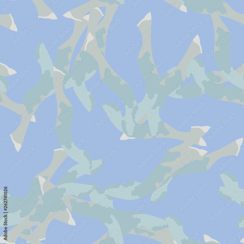 Winter camouflage of various shades of blue and grey colors Winter camouflage of various shades of blue and grey colors