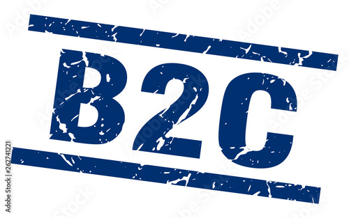 square grunge blue b2c stamp