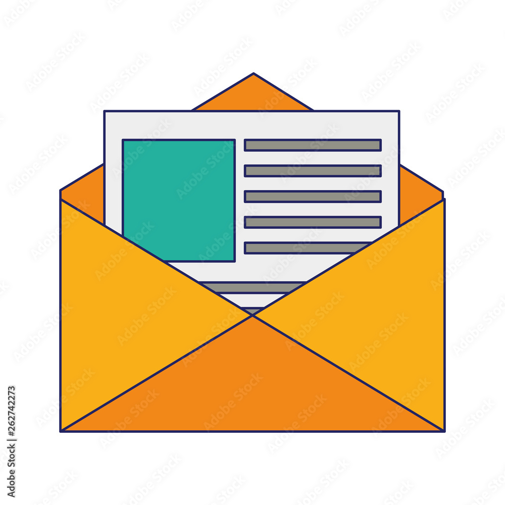 Envelope with letter symbol blue lines Envelope with letter symbol blue lines