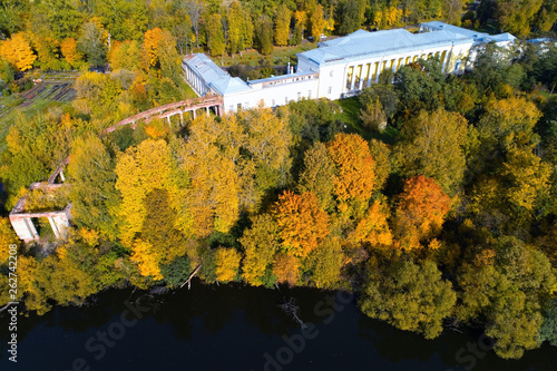 Top view of the old manor Gorenki autumn. photo