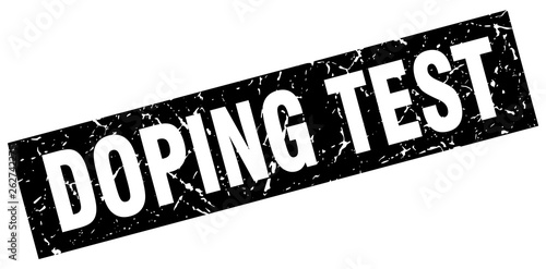 square grunge black doping test stamp