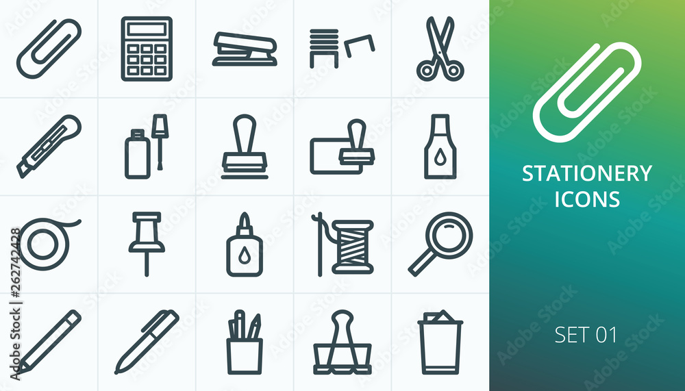 Office supply stationery school tools icons Vector Image