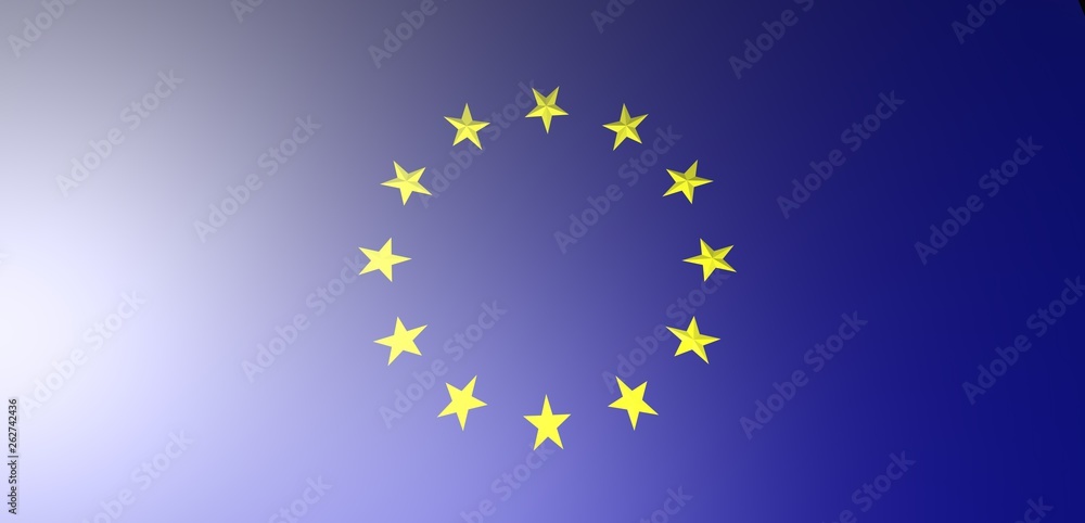 Europe blue flag with yellow stars and European Union map Illustration  Stock | Adobe Stock