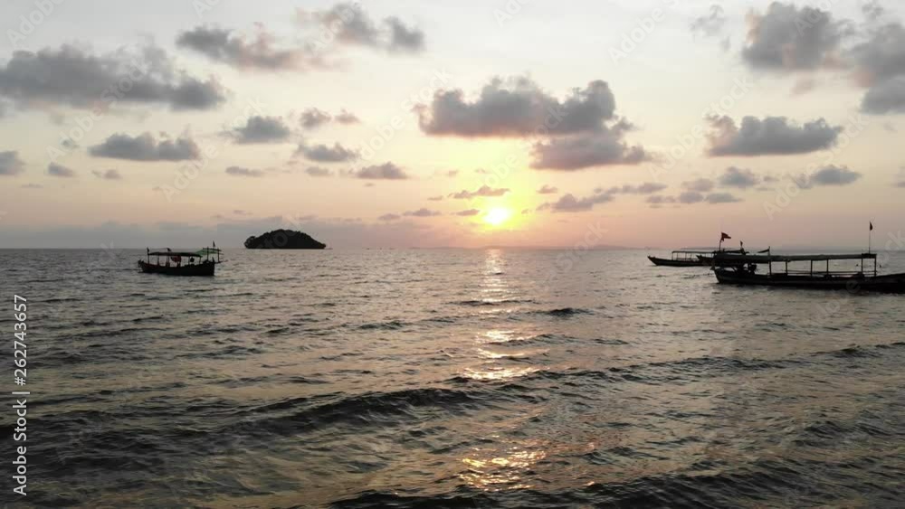Aerial Sunset Ocean View at Sihanoukville Aerial Sunset Ocean View at Sihanoukville