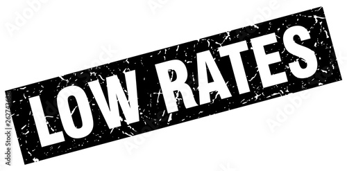 square grunge black low rates stamp