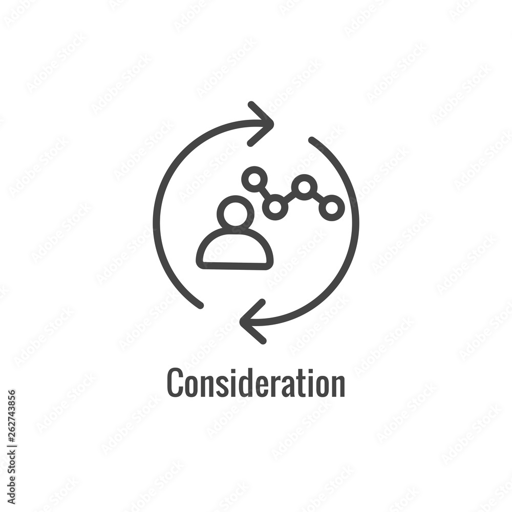 Obraz premium New Business Process Icon, Consideration phase