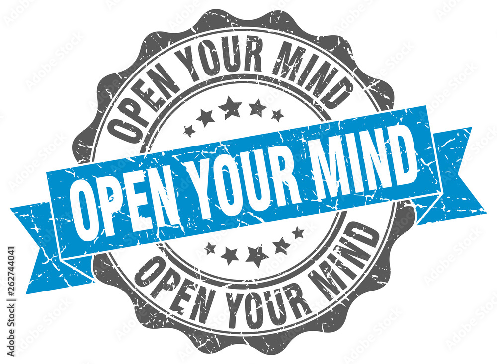 Fototapeta premium open your mind stamp. sign. seal