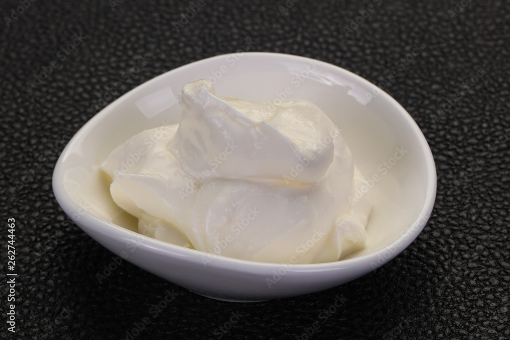 Sour cream in the bowl Sour cream in the bowl