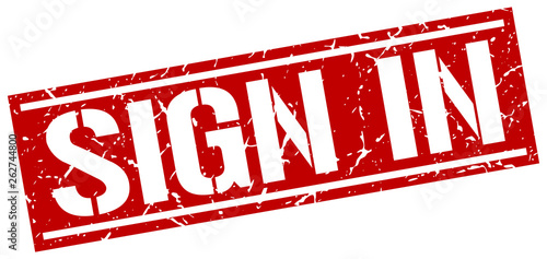 sign in square grunge stamp