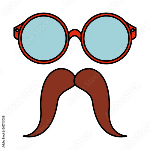 eyeglasses and mustache hipster style