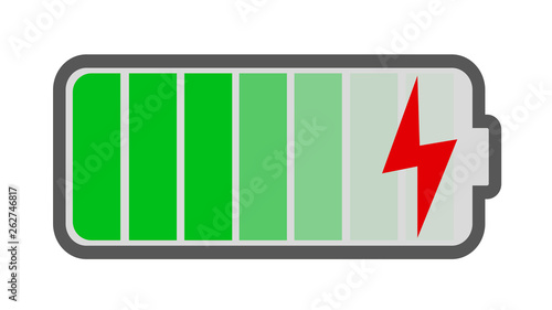 simple flat battery charging icon or symbol