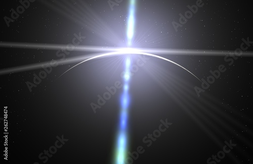 Lens flare, outer space earth, moon, eclipse