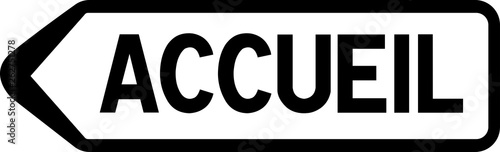 Panneau de signalisation indiquant la direction vers l'accueil