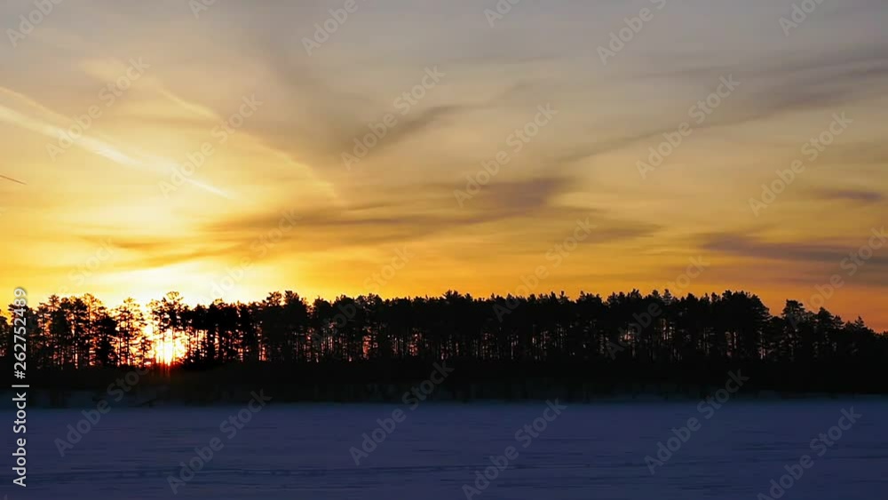 panorama of the winter sunrise on the frozen lake panorama of the winter sunrise on the frozen lake