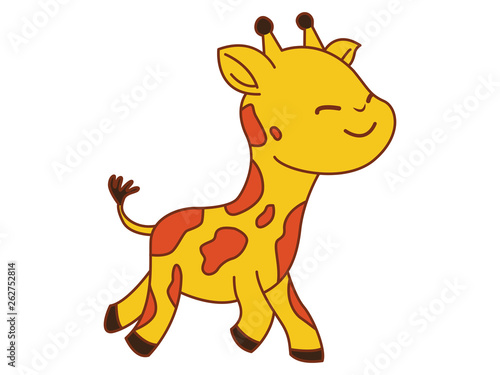 Giraffe cartoon icon in vector