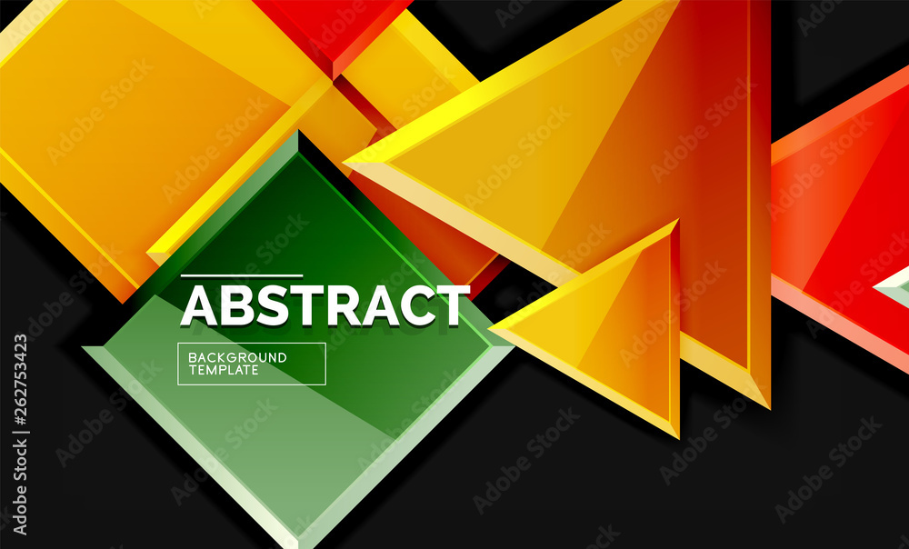 Squares and triangles geometrical background Squares and triangles geometrical background