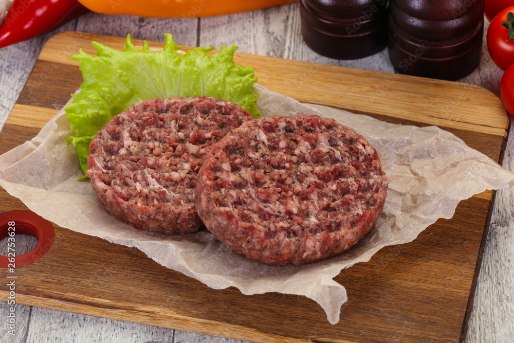 Raw burger cutlet Raw burger cutlet