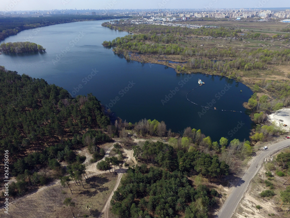 Aerial view of the Saburb landscape (drone image). Near Kiev,Ukraine Aerial view of the Saburb landscape (drone image). Near Kiev,Ukraine