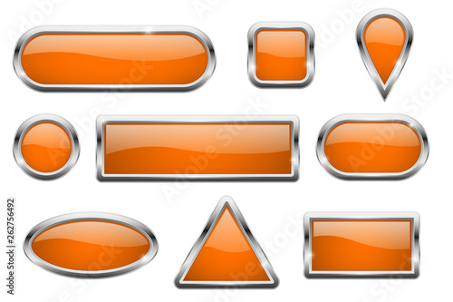 Orange glass buttons with chrome frame