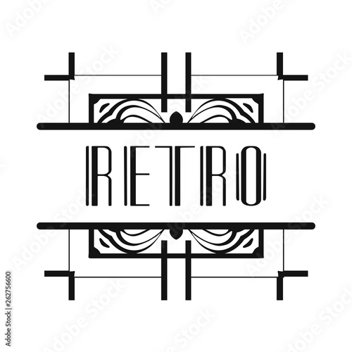 Vintage modern art deco frame design for labels, banner, logo, emblem, apparel, t- shirts, sticker, packaging of luxury products and other design objects