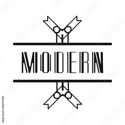 Vintage modern art deco frame design for labels, banner, logo, emblem, apparel, t- shirts, sticker, packaging of luxury products and other design objects