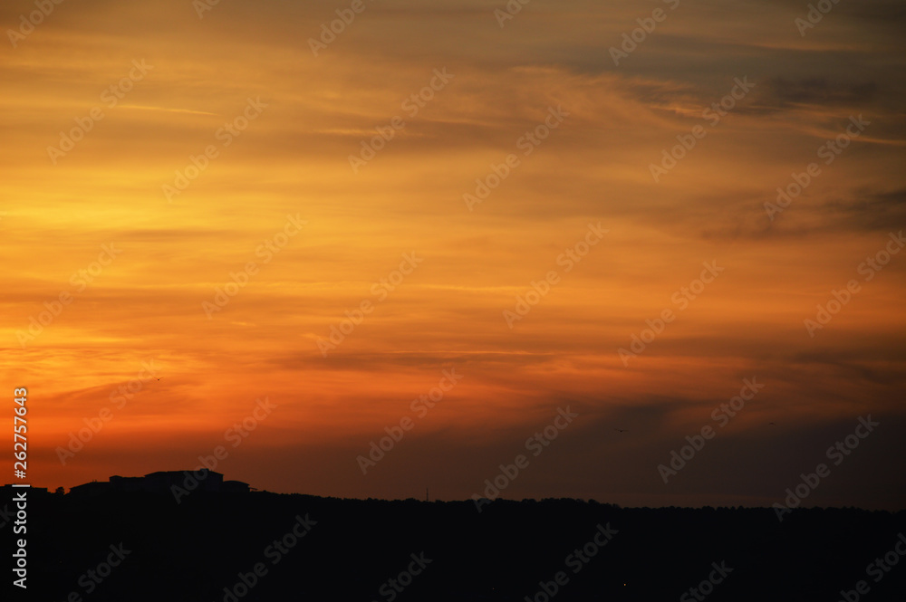 Sunset, cloudscape, sky background 