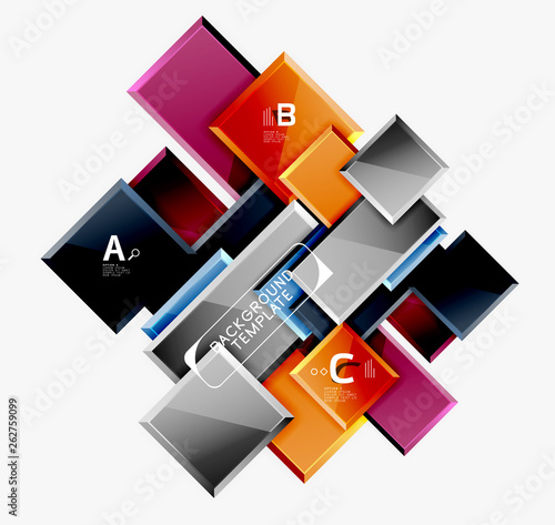 Free Download Geometrical design squares abstract banner, glossy shiny effects - GFXLoad