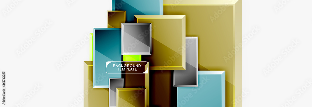 Geometrical design squares abstract banner, glossy shiny effects Geometrical design squares abstract banner, glossy shiny effects