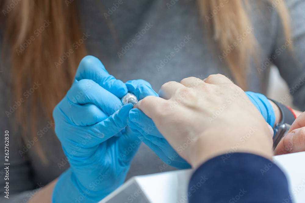 A nail polish removal process