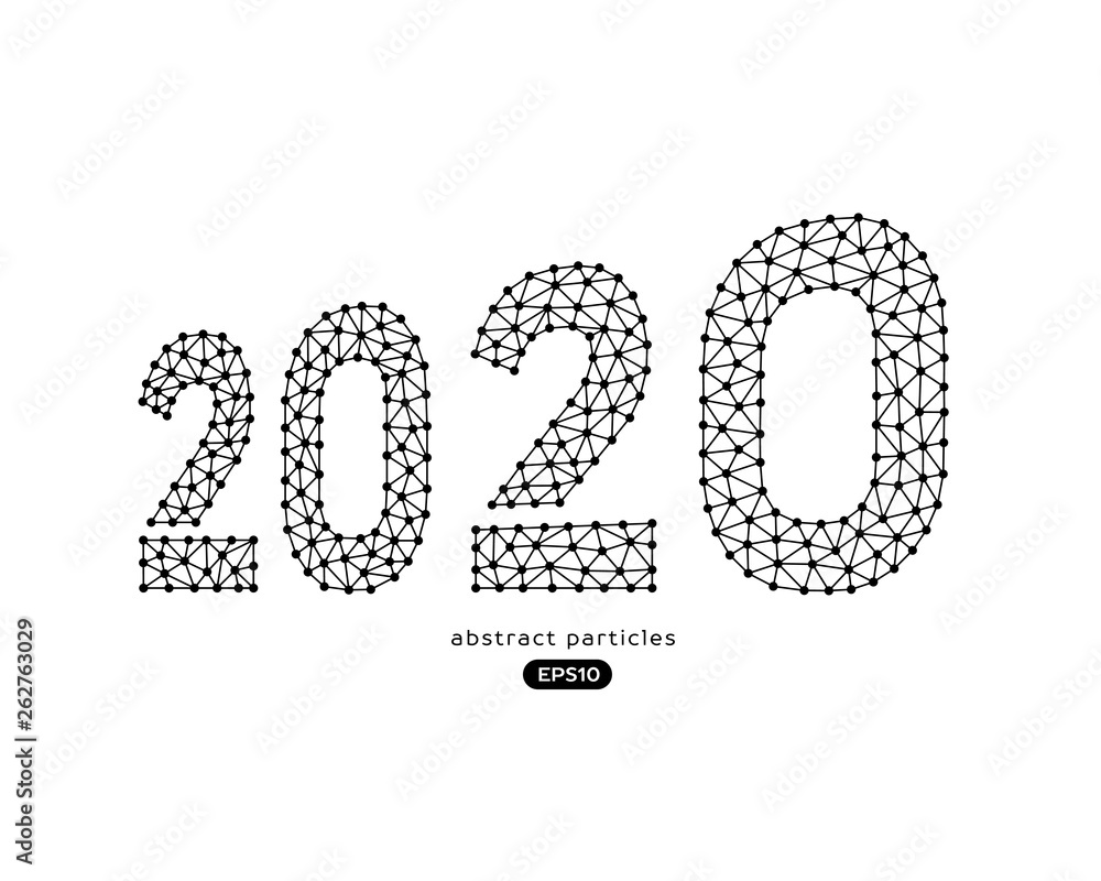 Abstract vector illustration of number 2020.