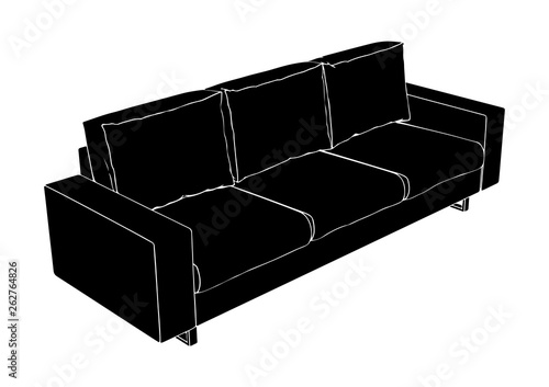 sofa silhouette vector